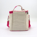 New Arrival Eco Friendly Custom Jute Cooler Bag Insulated Linen Lunch Bag